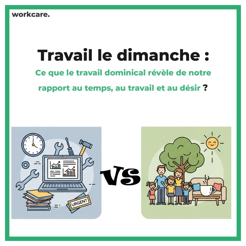 Icônes illustrant le travail et le repos pour symboliser le travail le dimanche